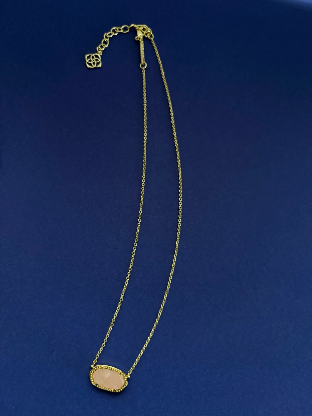 Kendra Scott Gold-Tone Necklace with Light Pink Stone Pendant